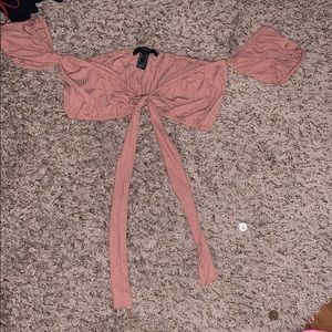 Extreme pink crop top with bow